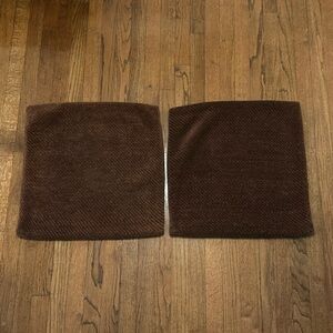 Pottery Barn Dark Brown/Brown 20X20 Pillow Covers Velvet Feel